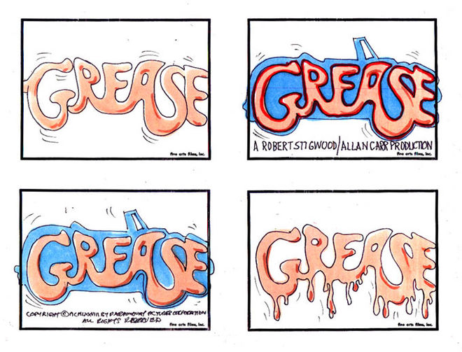 IMAGE: Grease title card storyboards by John Wilson