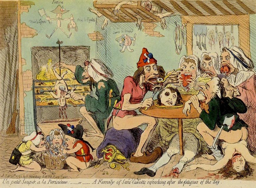 IMAGE: Reference – A Family of Sans-Culottes refreshing after the Fatigues of the Day (1792) by James Gillray