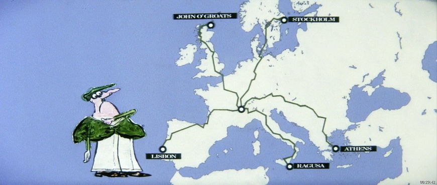 IMAGE: Map from the film featuring a Ronald Searle drawing
