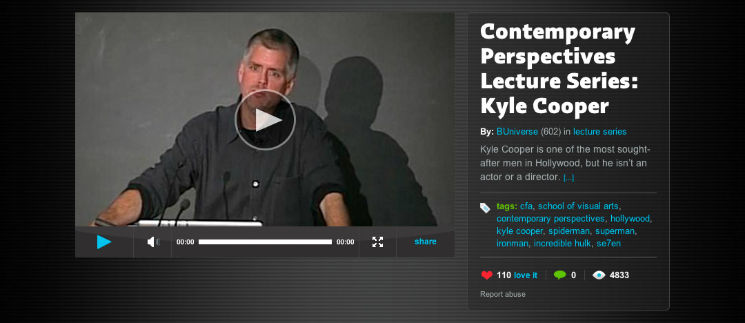 Kyle Cooper: The Film Inside the Film (lecture)